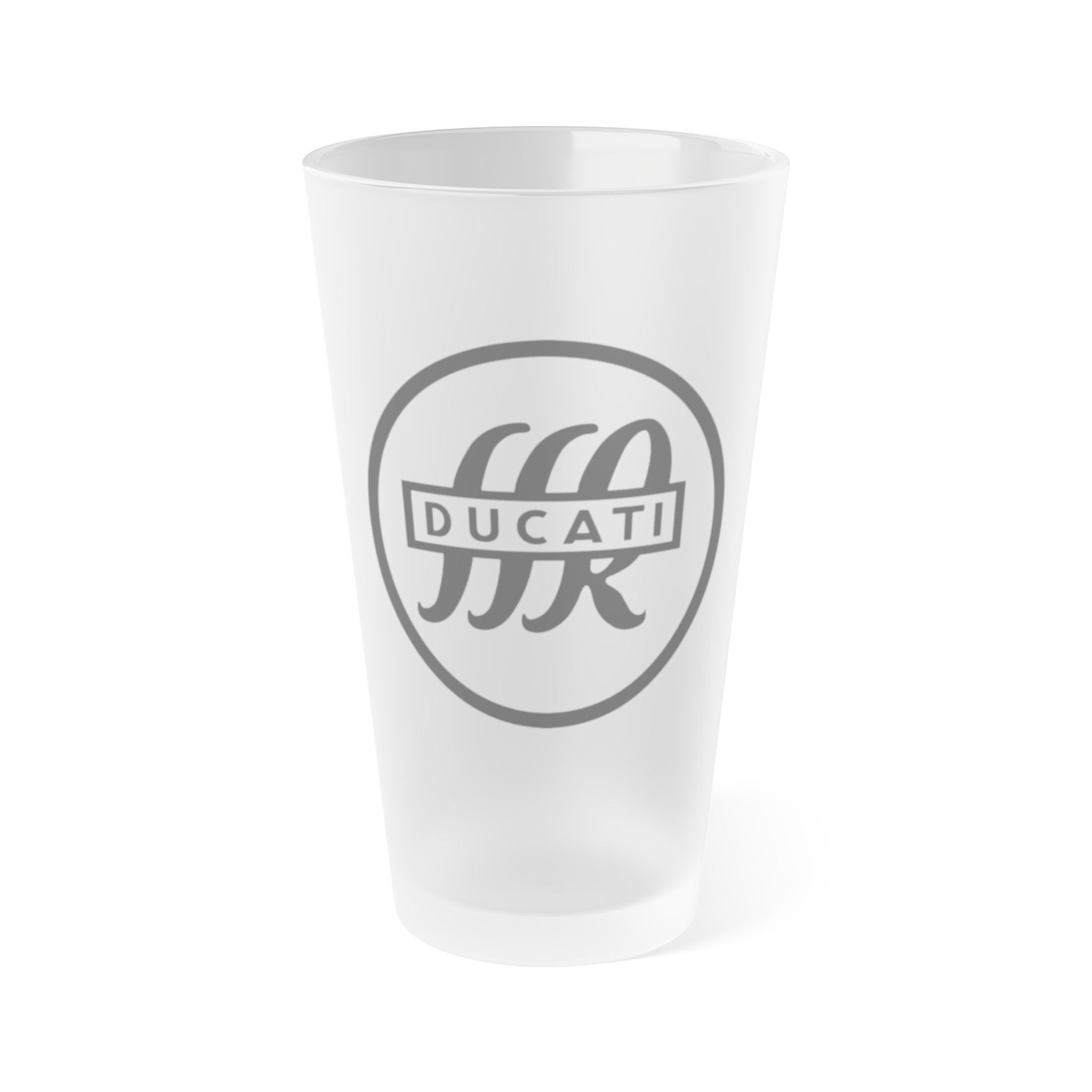 Ducati Vintage Logo Pint Glass — 16oz Frosted Glass