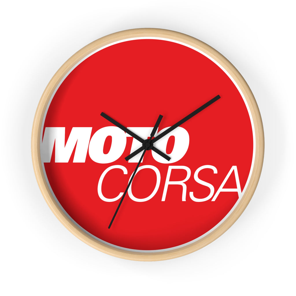 Moto Corsa Racing Wall Clock — Red Motorsport Decor