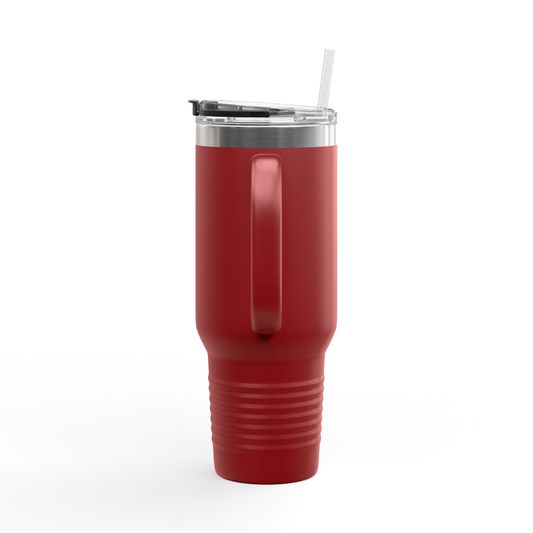 MotoCorsa 40oz Insulated Travel Mug — Red Vacuum Tumbler with Straw & Handle