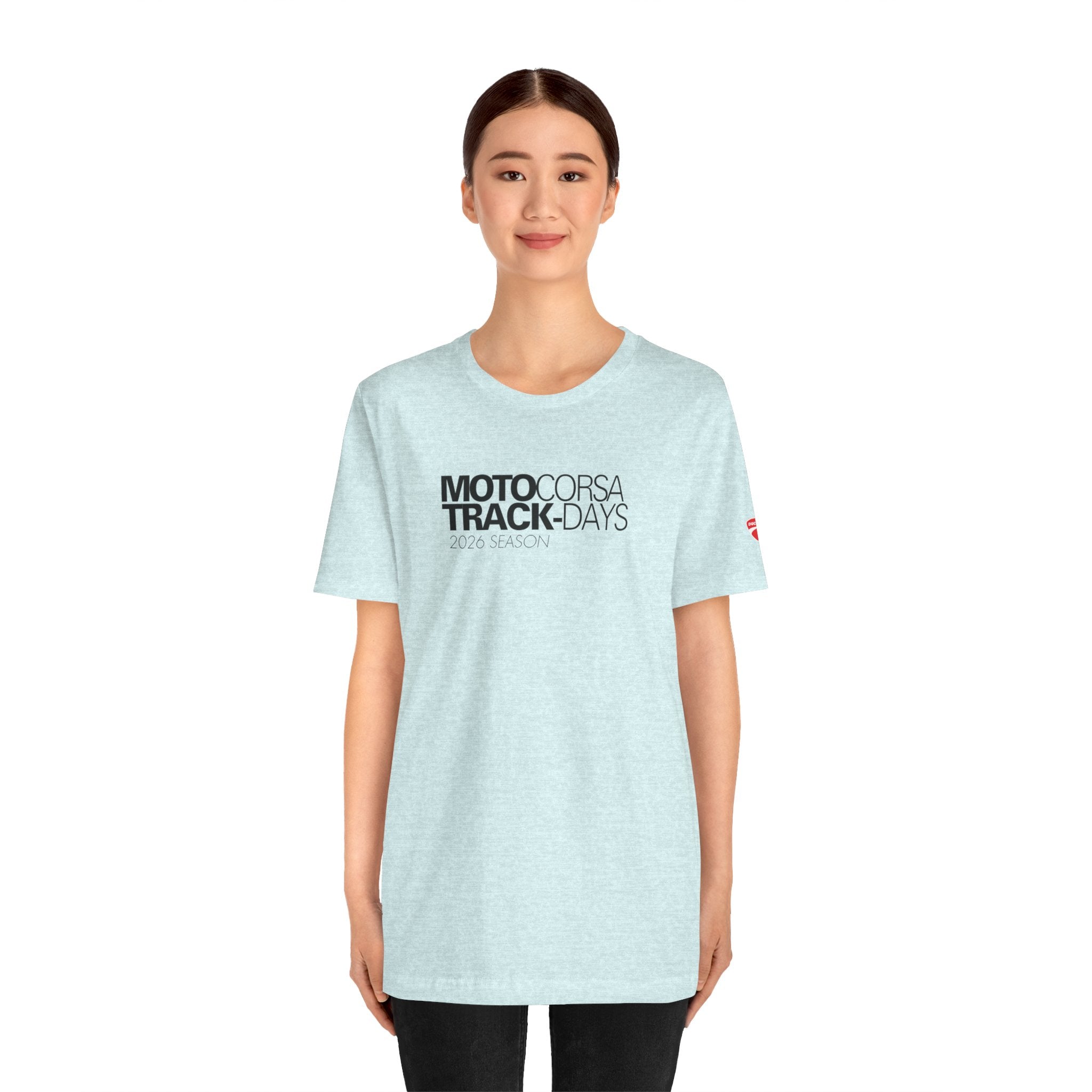 2026 MotoCorsa Track Days Tee — Black Lettering