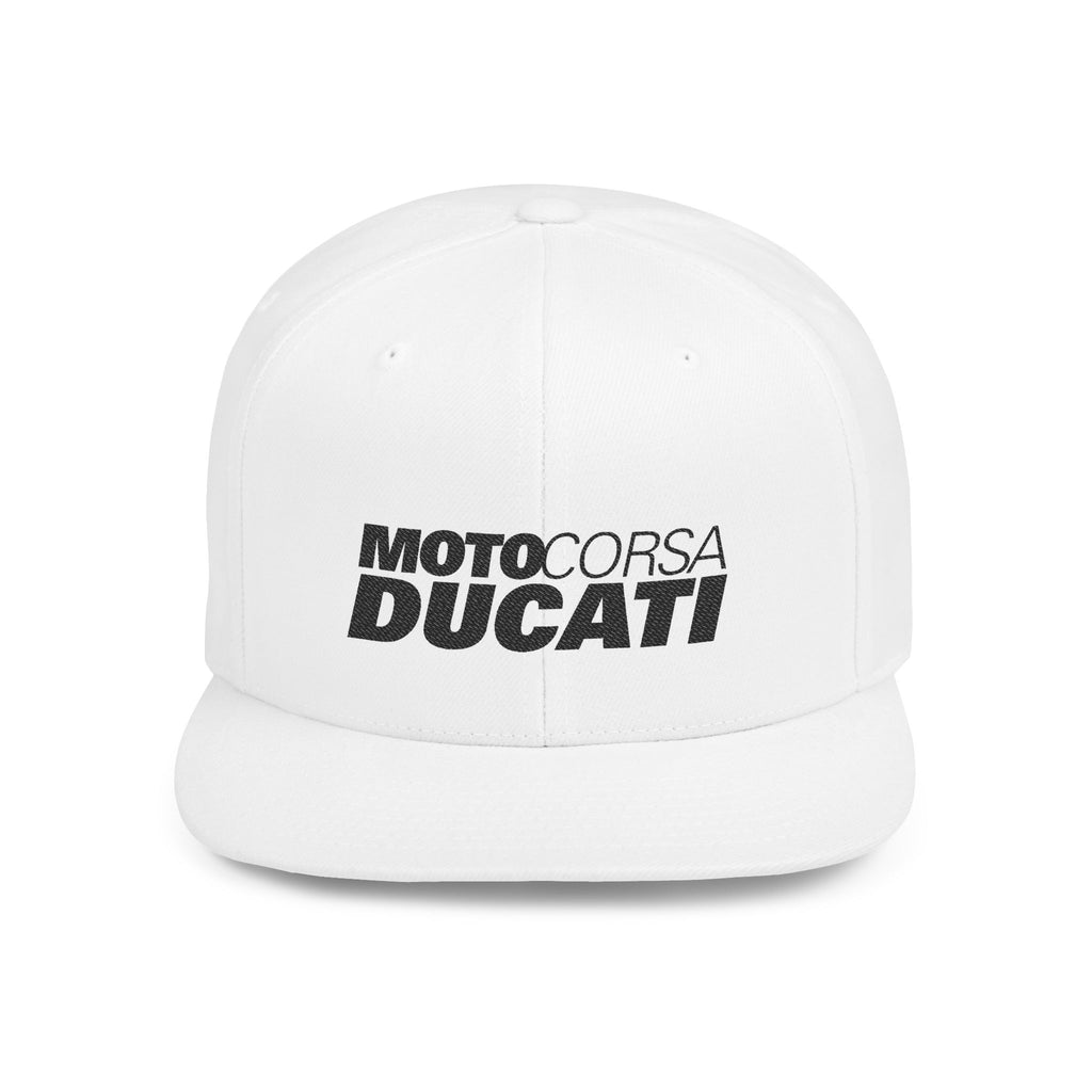 Ducati MotoCorsa Flat Bill Snapback  —  Embroidered Snapback