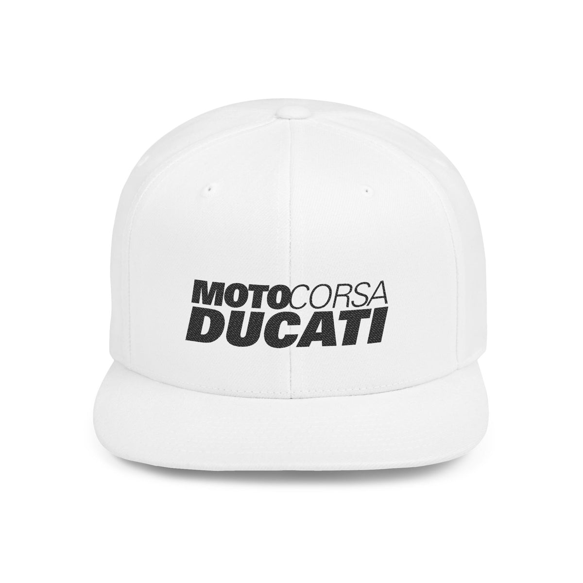 Ducati MotoCorsa Flat Bill Snapback  —  Embroidered Snapback