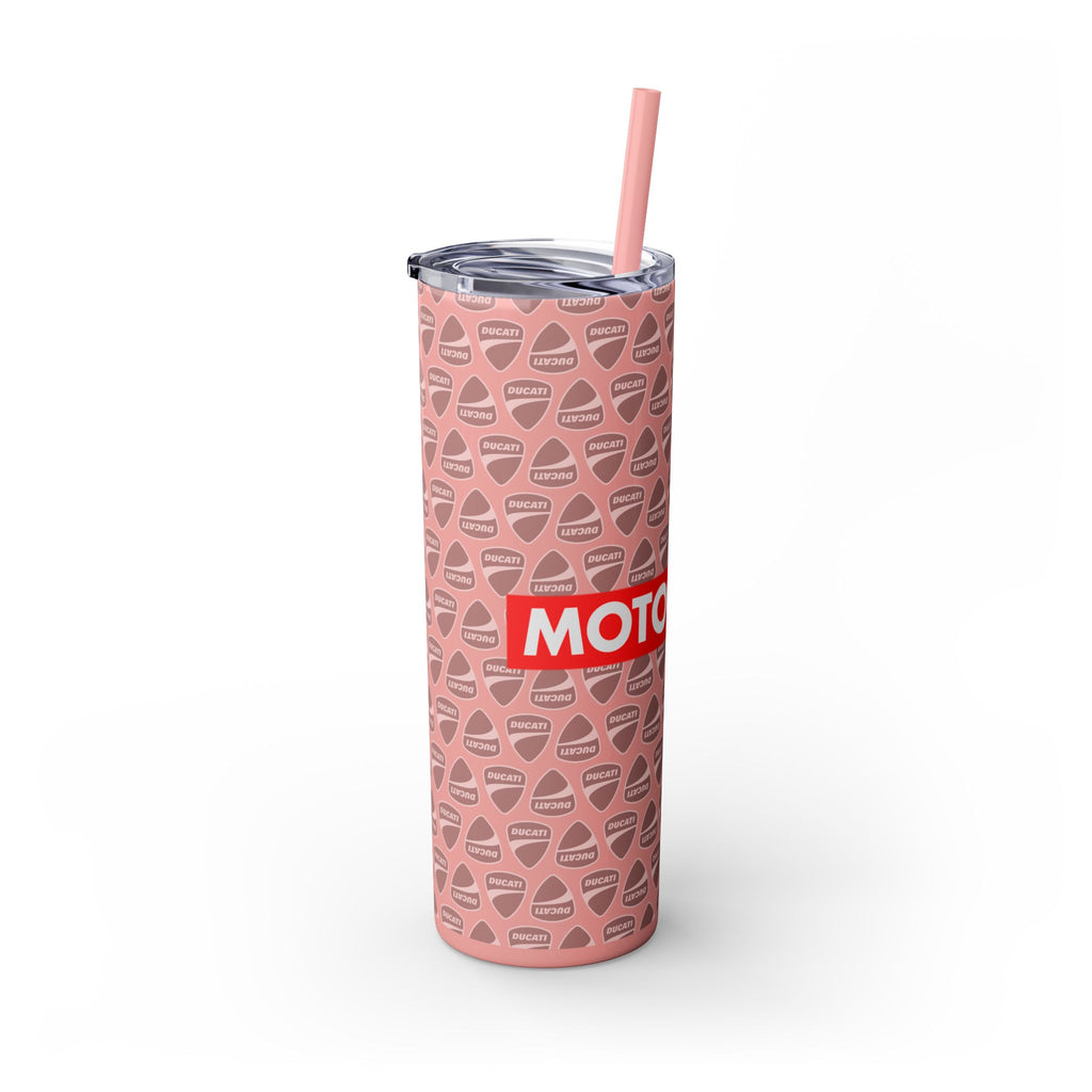Skinny 20oz Tumbler with Straw — MotoCore Logo Pattern