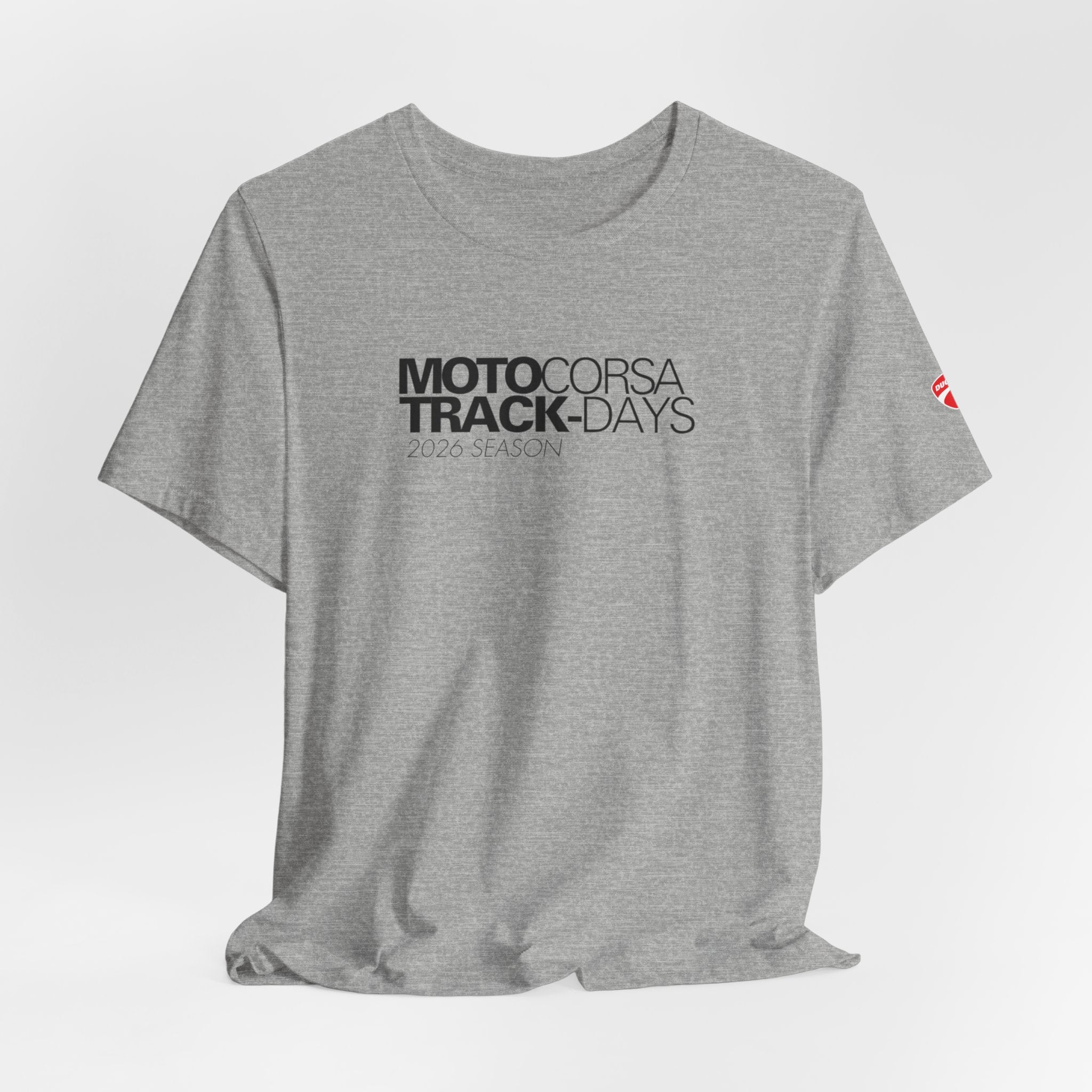 2026 MotoCorsa Track Days Tee — Black Lettering