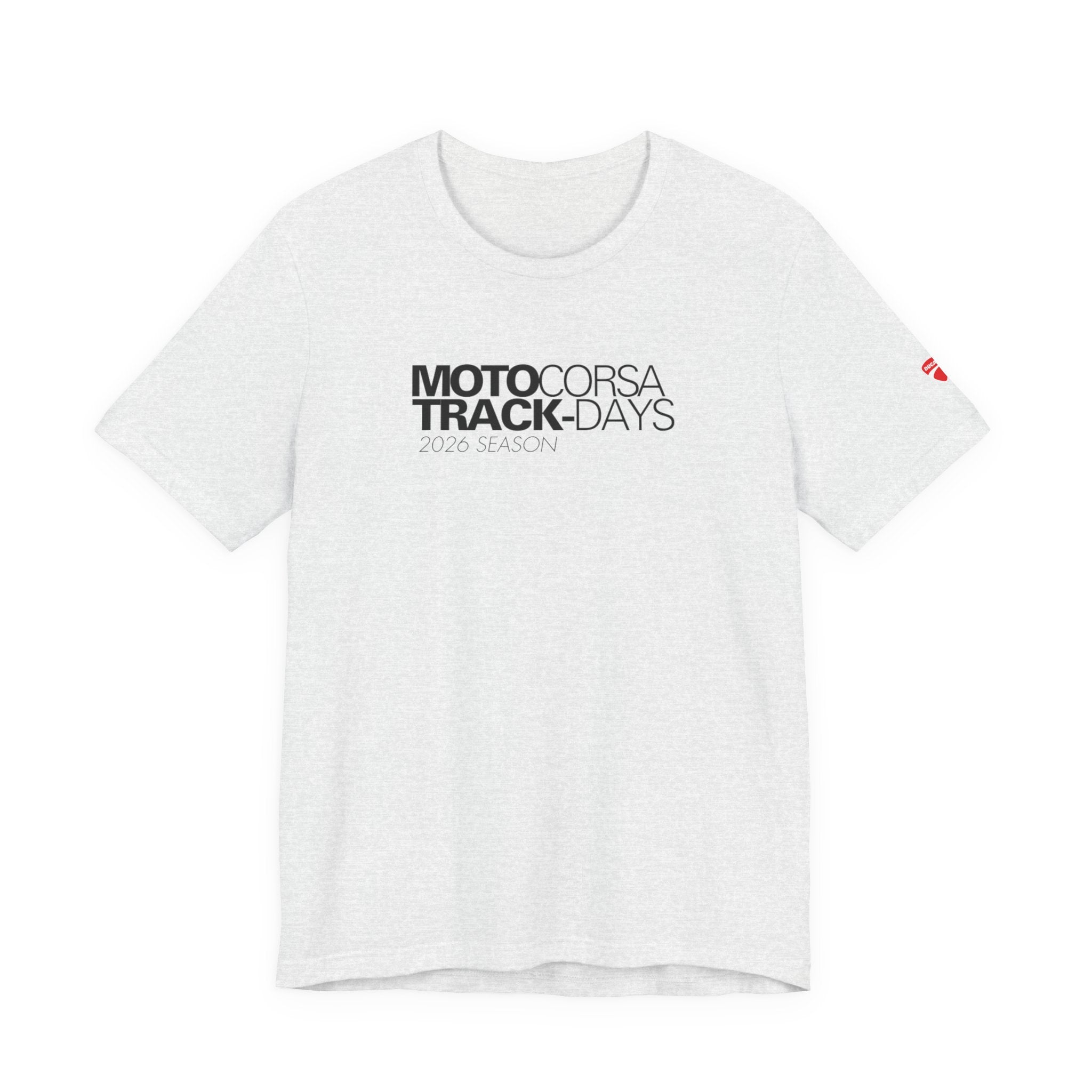 2026 MotoCorsa Track Days Tee — Black Lettering