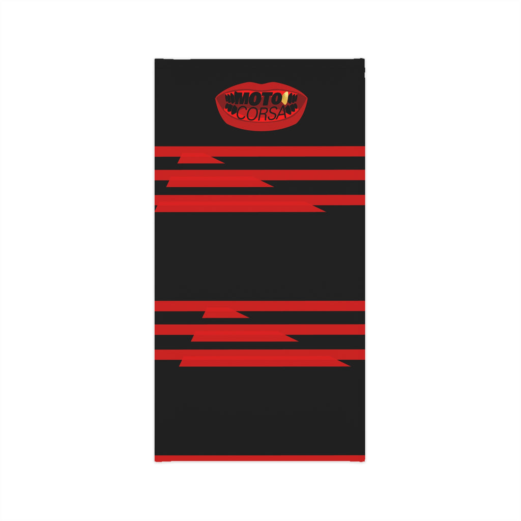 Moto Corsa Racing Neck Gaiter — Red Striped Motorcycle Face Shield