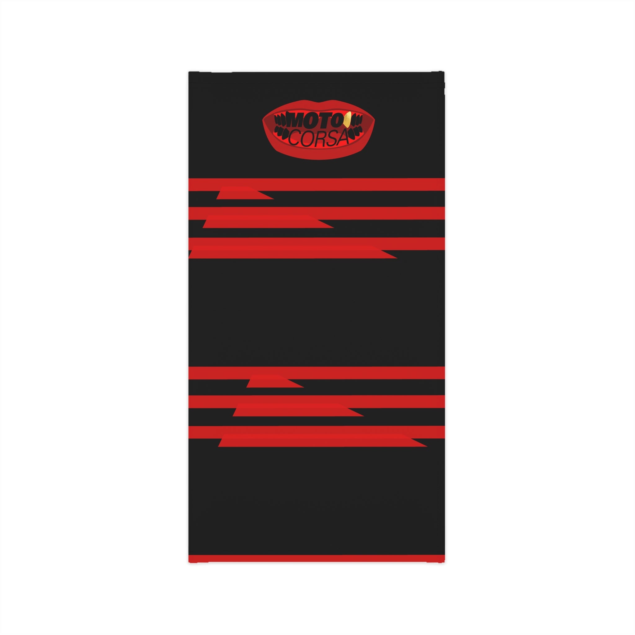 Moto Corsa Racing Neck Gaiter — Red Striped Motorcycle Face Shield