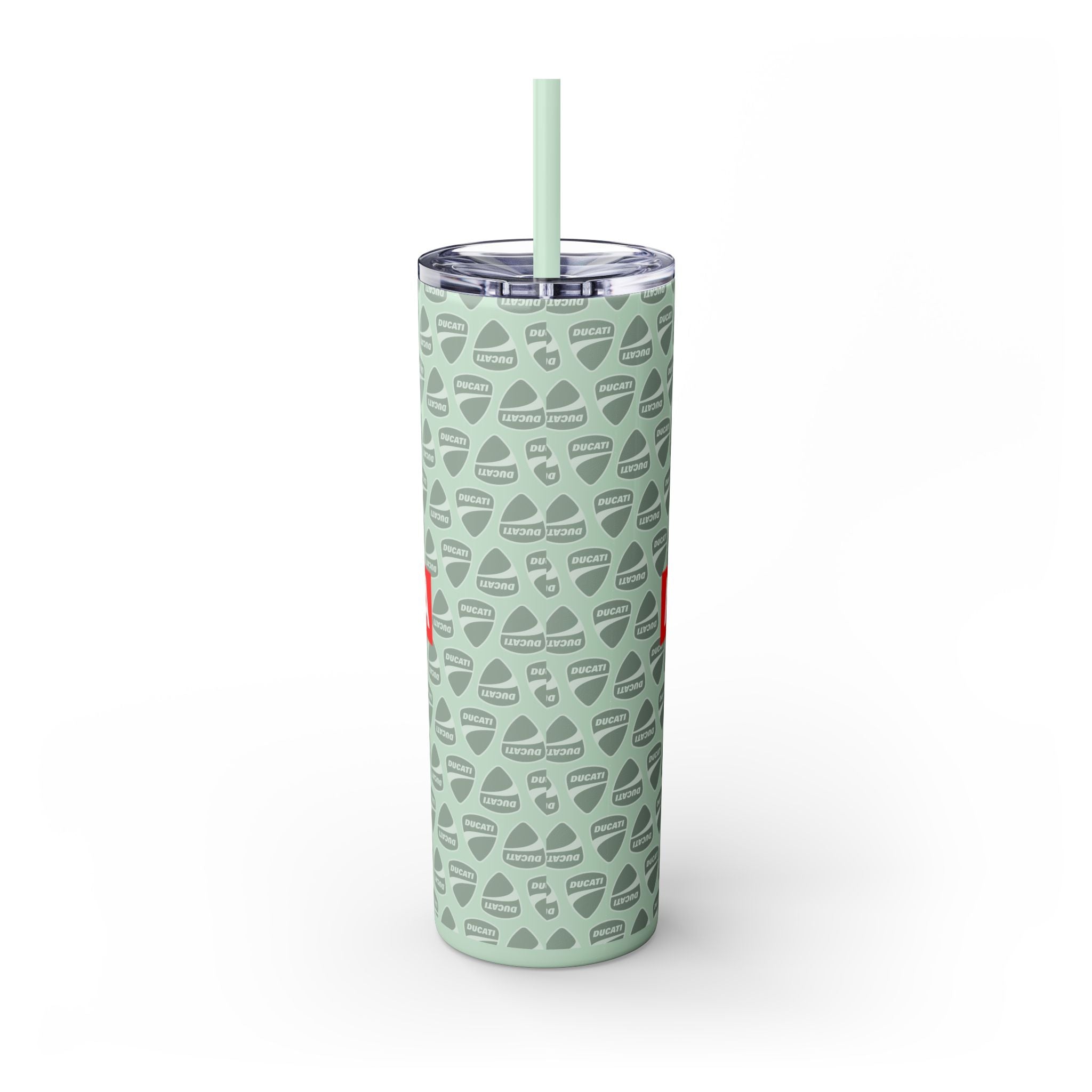 Skinny 20oz Tumbler with Straw — MotoCore Logo Pattern