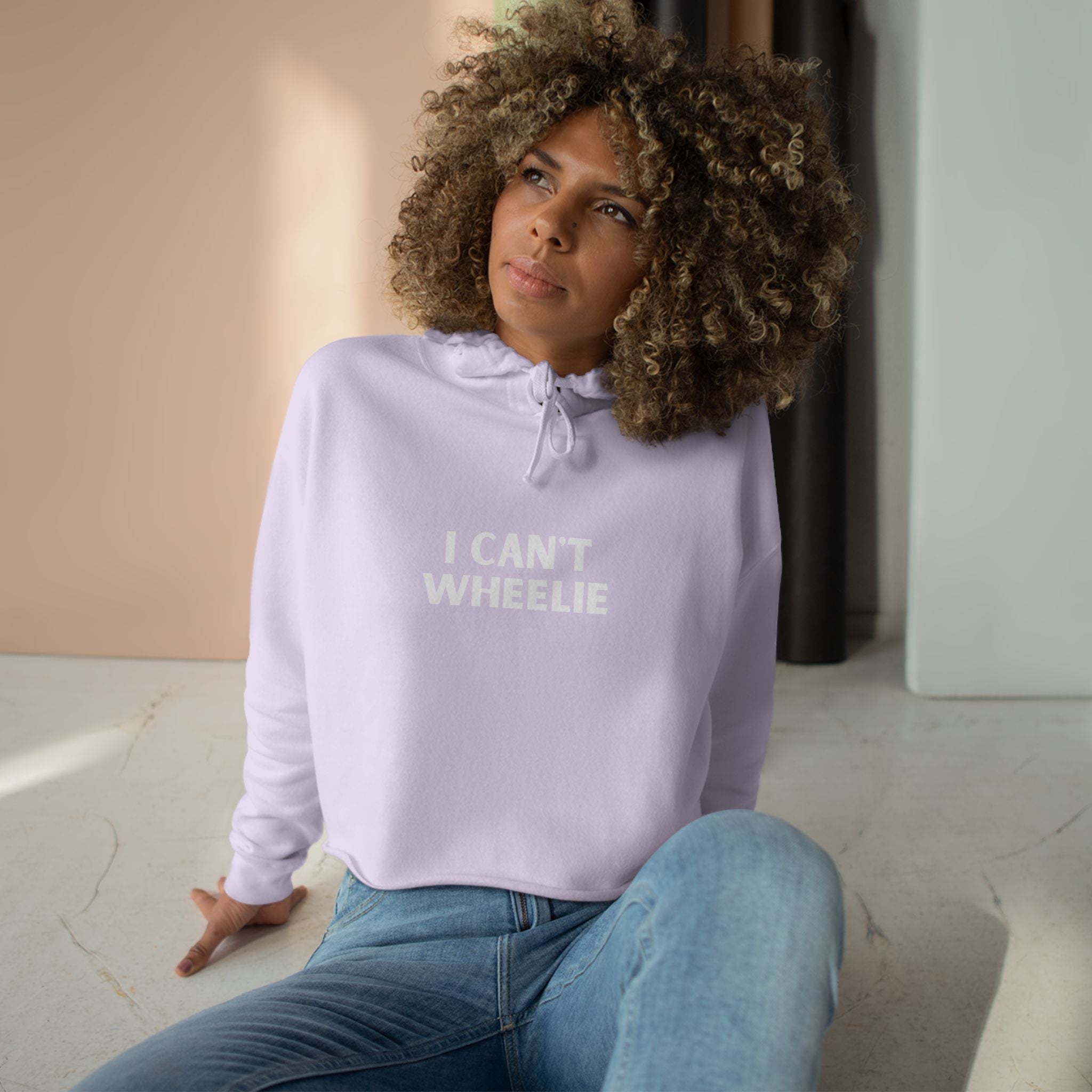 I CAN'T WHEELIE" - Crop Hoodie