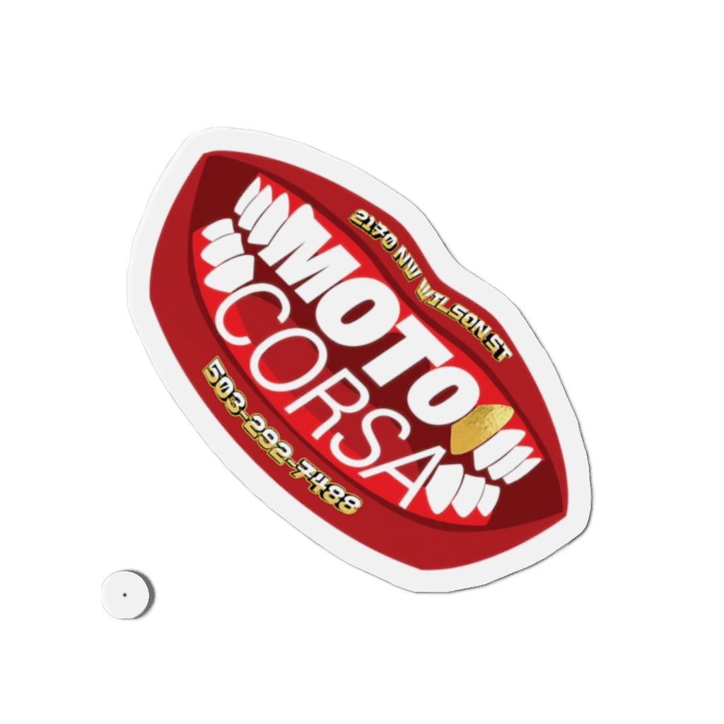 Mouth of Corsa Magnet — Red Racing Logo Car Shop Sticker Magnet