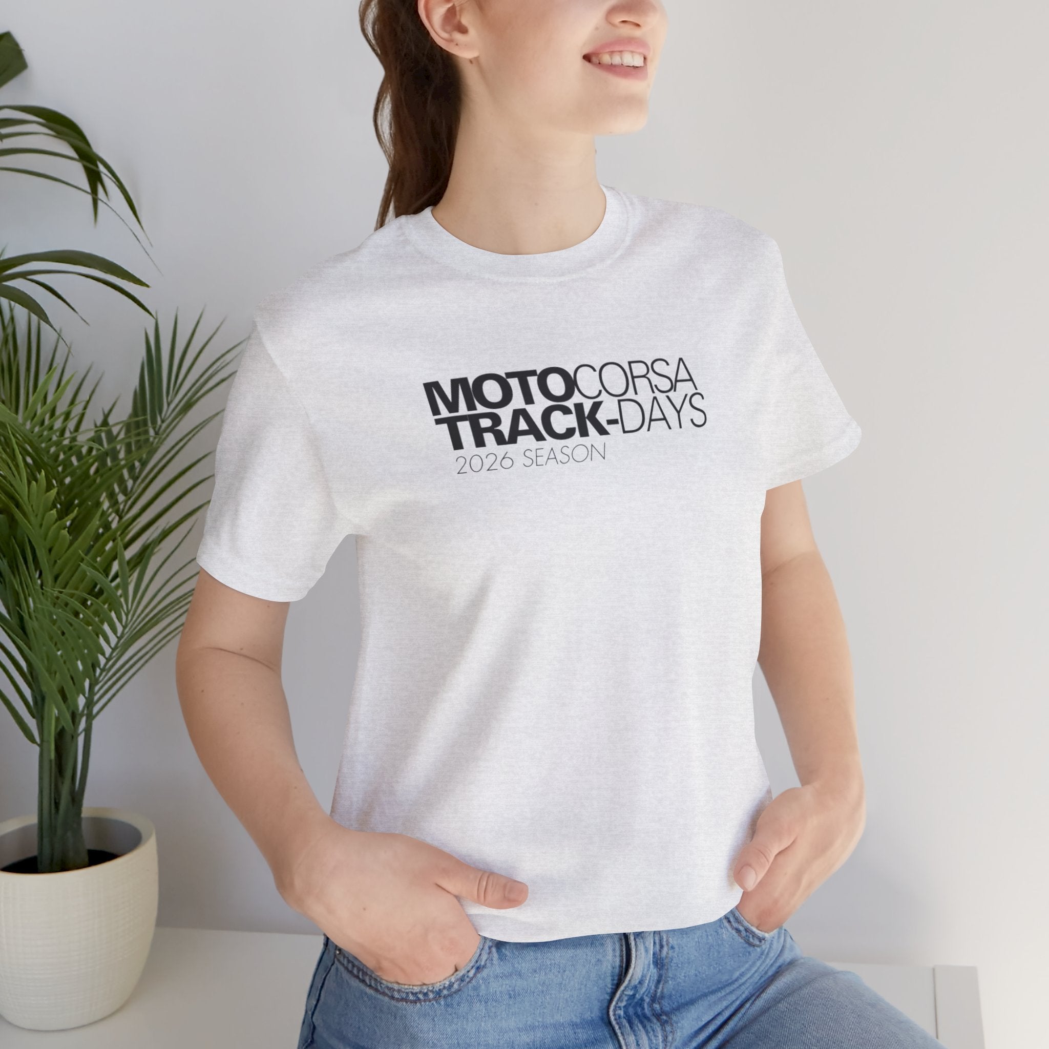2026 MotoCorsa Track Days Tee — Black Lettering
