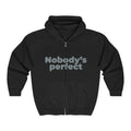 Full-Zip Hoodie “Nobody’s Perfect” — Vintage Style Zip-Up Sweatshirt