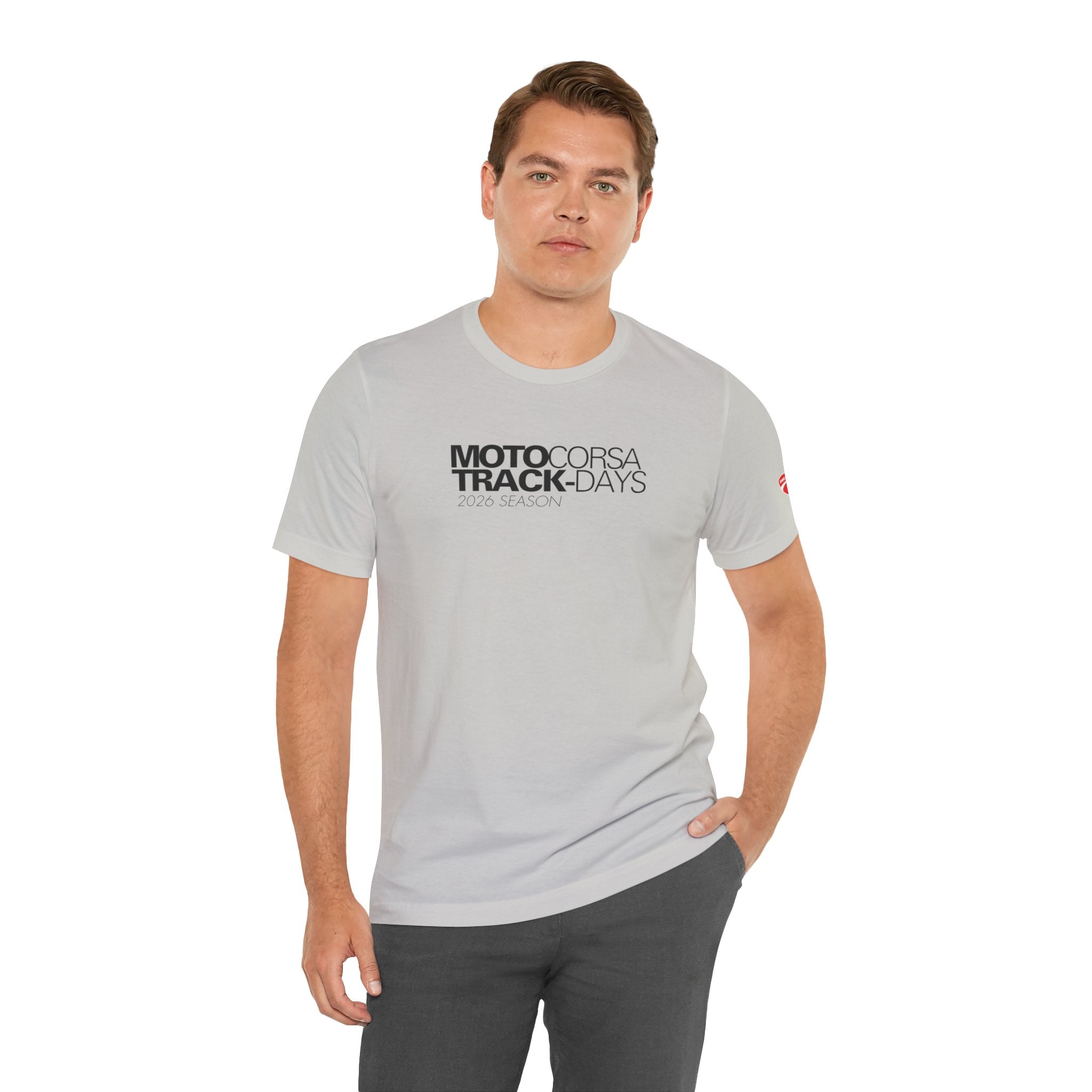 2026 MotoCorsa Track Days Tee — Black Lettering