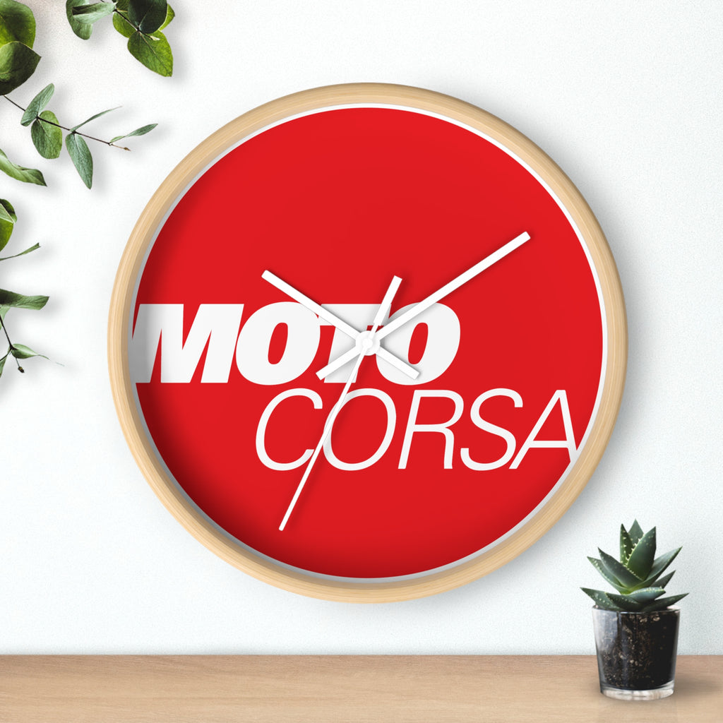 Moto Corsa Racing Wall Clock — Red Motorsport Decor