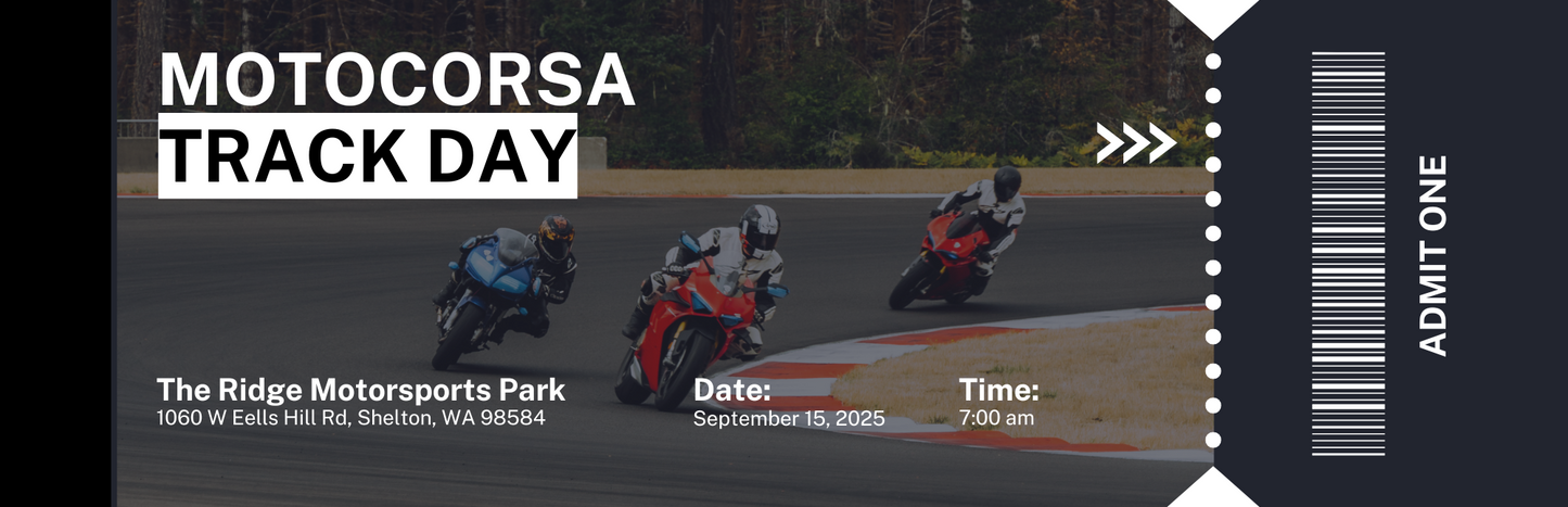 2025 Track Day: The Ridge Motorsports Park: Sept. 15