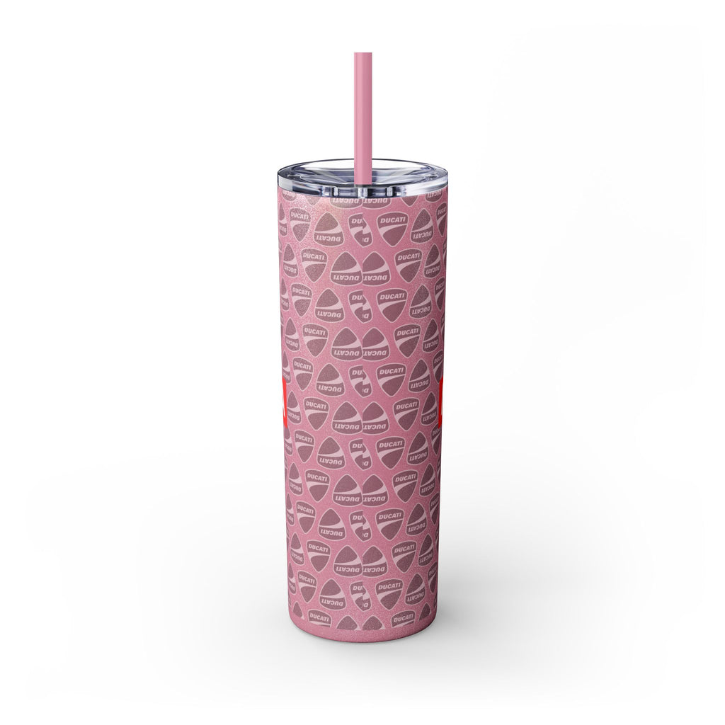 Skinny 20oz Tumbler with Straw — MotoCore Logo Pattern