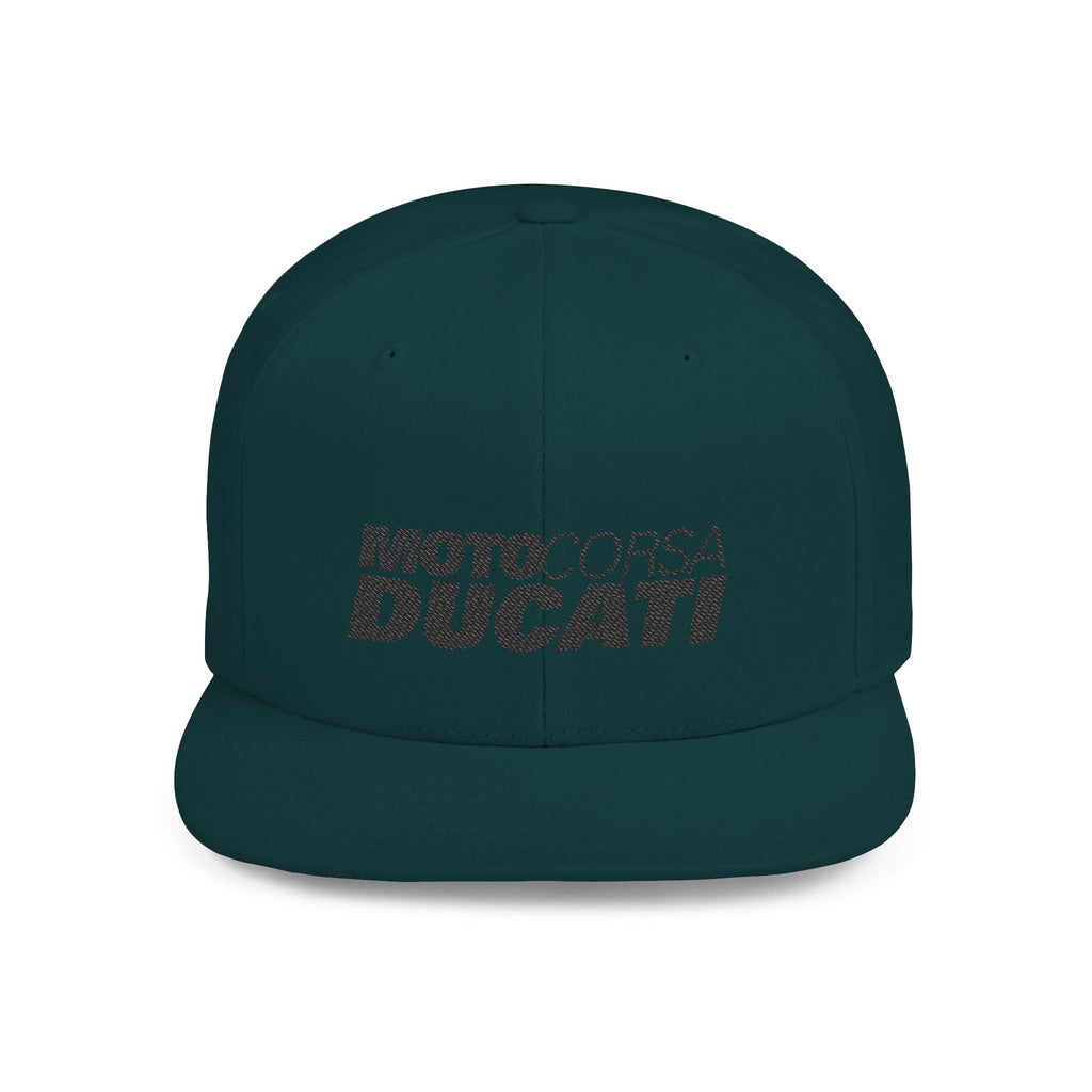 Ducati MotoCorsa Flat Bill Snapback  —  Embroidered Snapback
