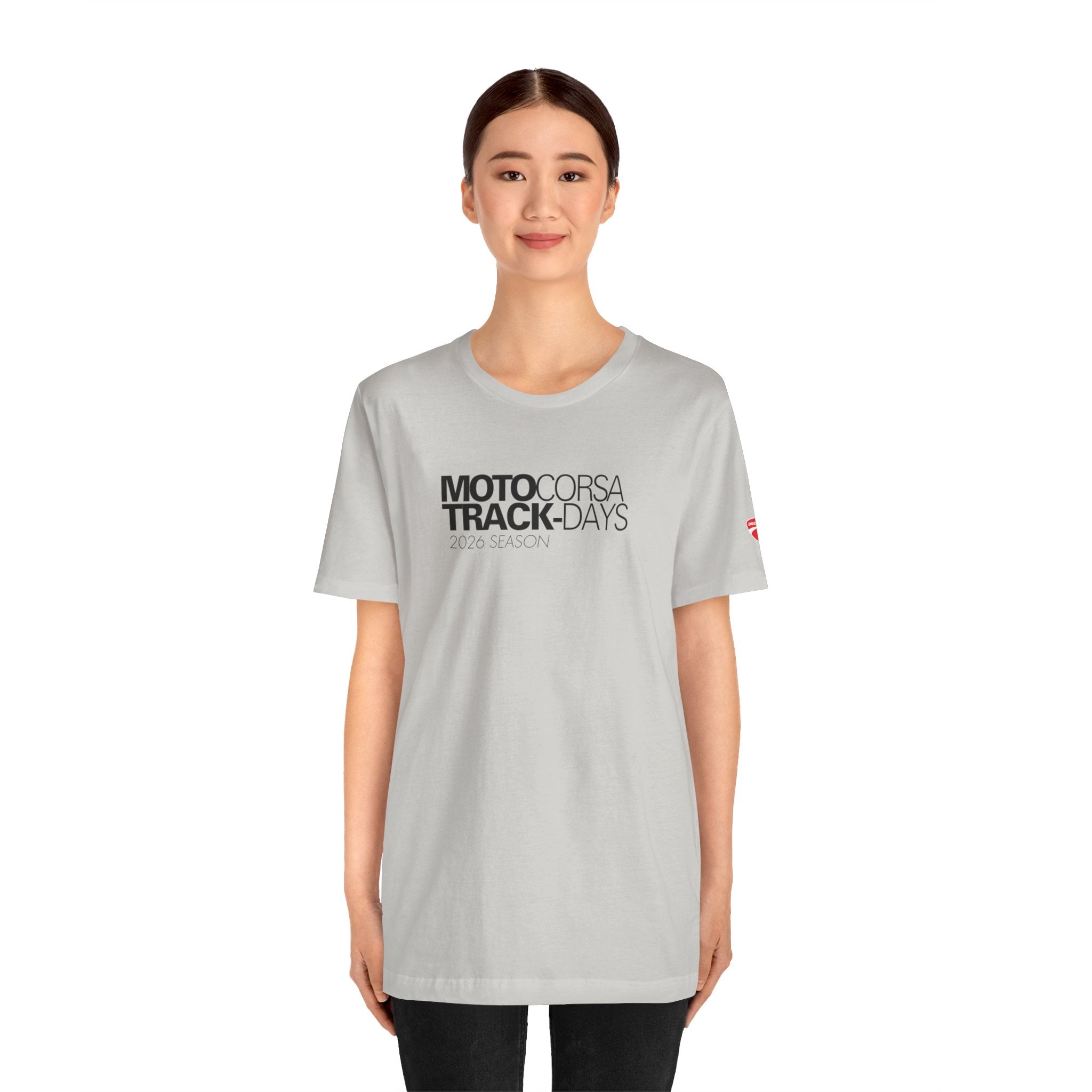 2026 MotoCorsa Track Days Tee — Black Lettering