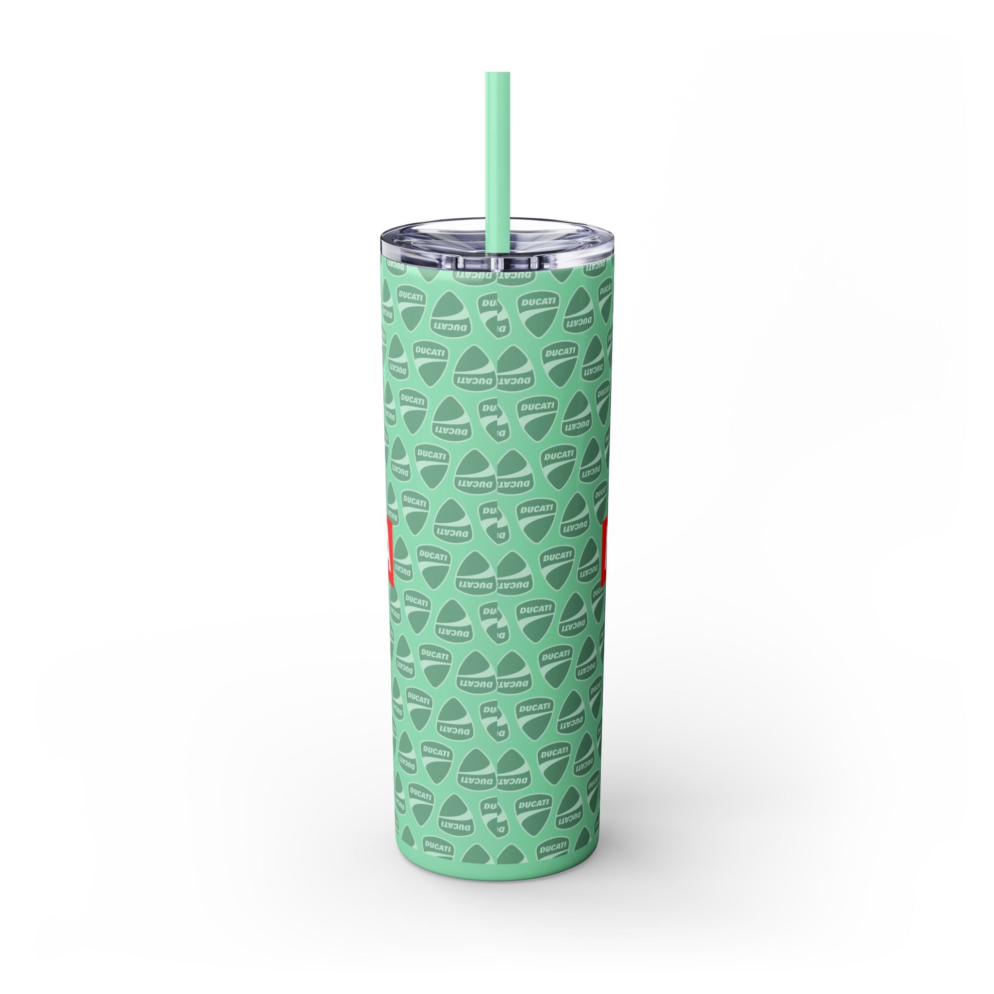 Skinny 20oz Tumbler with Straw — MotoCore Logo Pattern