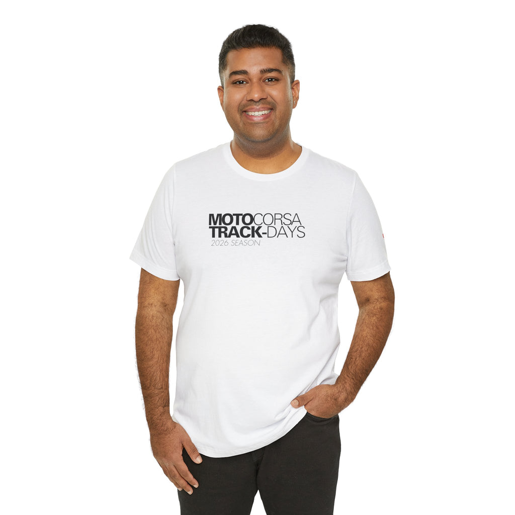 2026 MotoCorsa Track Days Tee — Black Lettering
