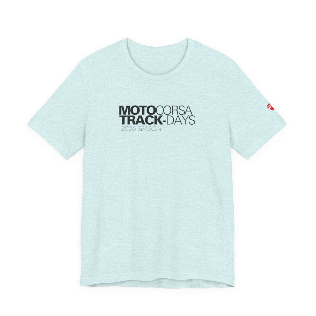 2026 MotoCorsa Track Days Tee — Black Lettering