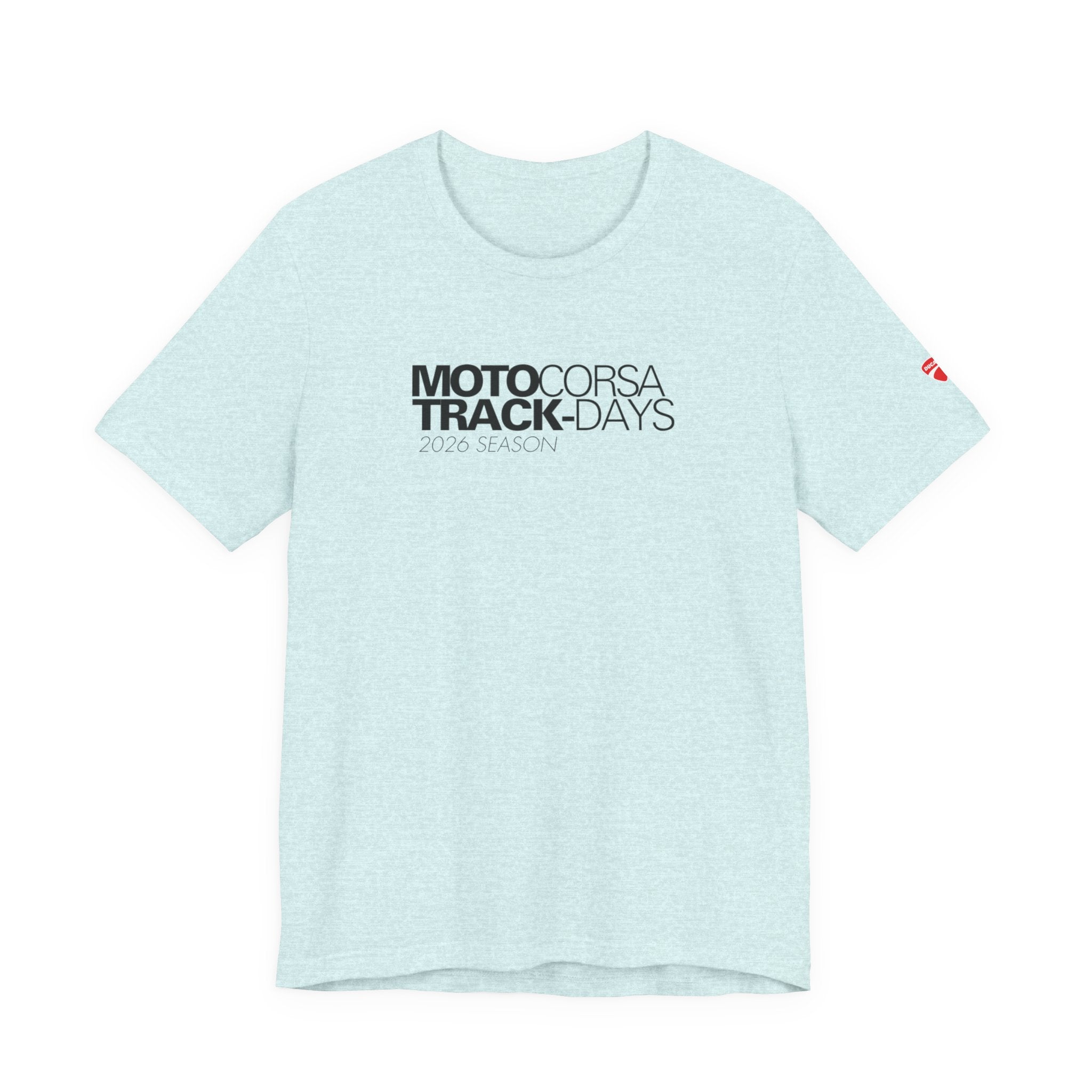 2026 MotoCorsa Track Days Tee — Black Lettering