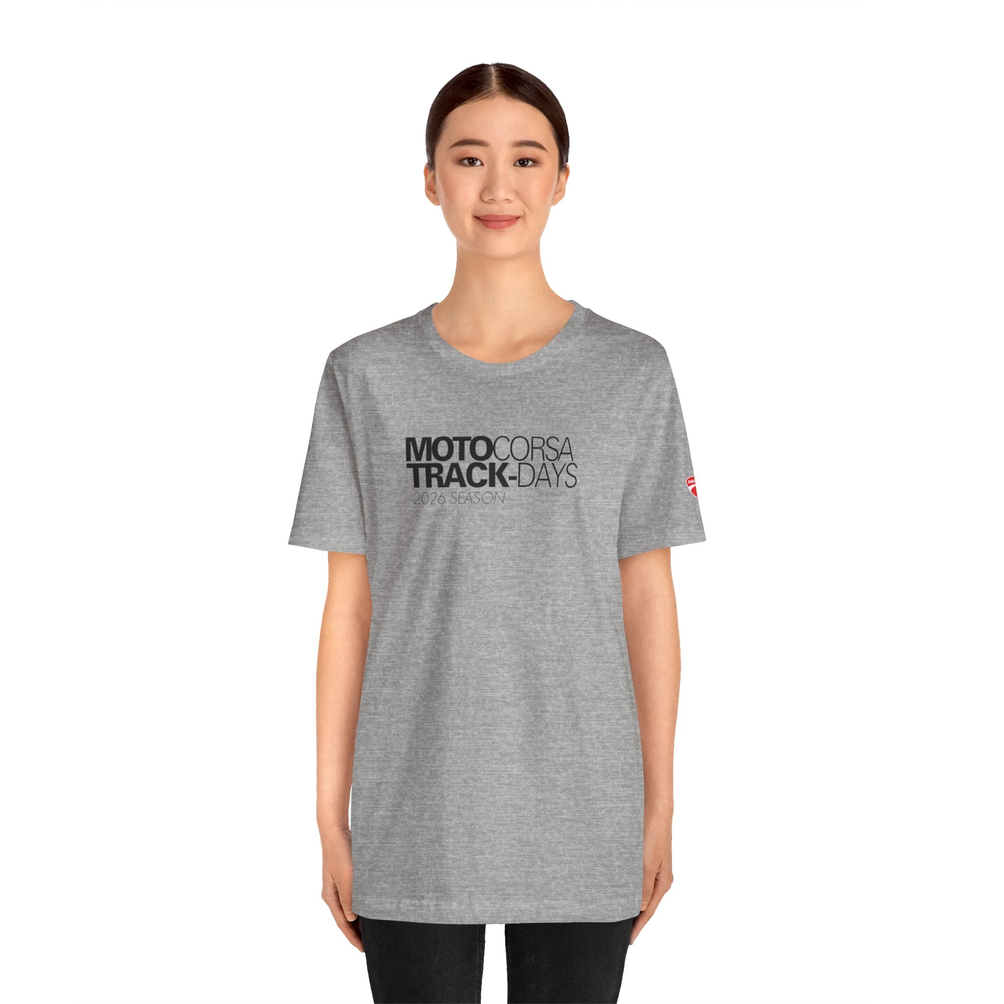 2026 MotoCorsa Track Days Tee — Black Lettering