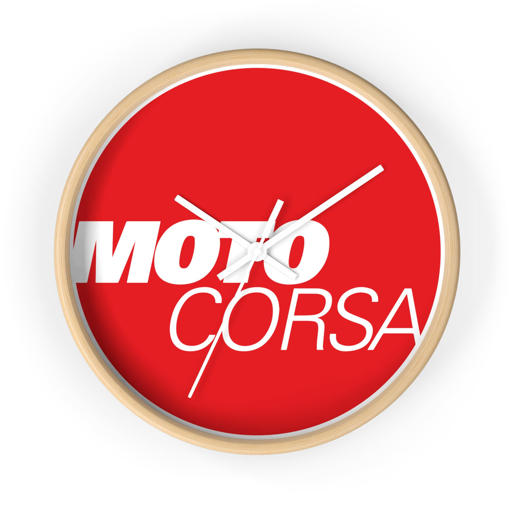 Moto Corsa Racing Wall Clock — Red Motorsport Decor