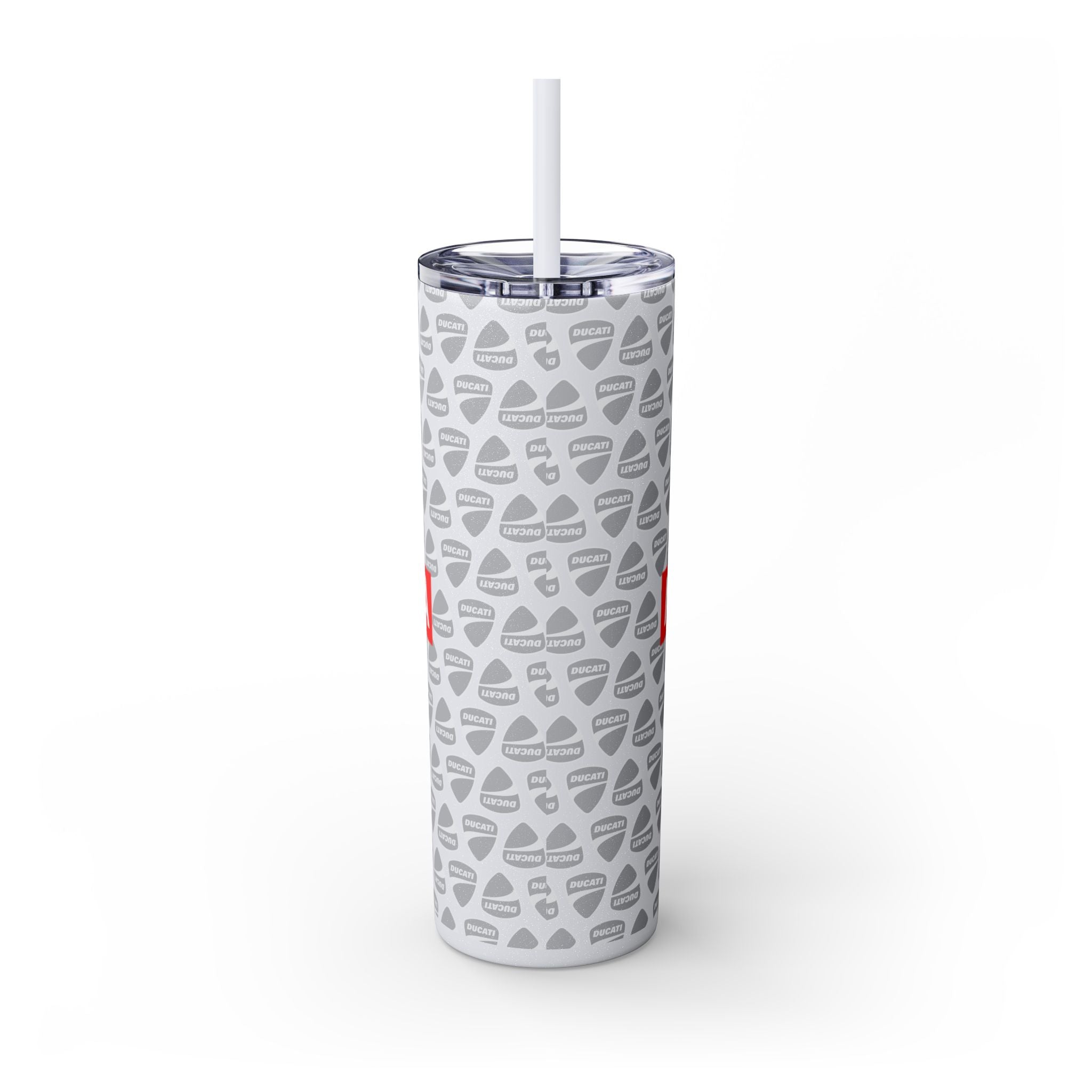 Skinny 20oz Tumbler with Straw — MotoCore Logo Pattern