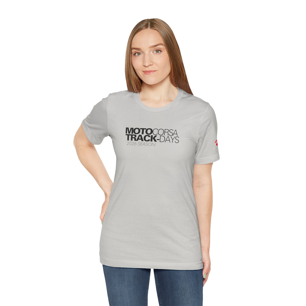 2026 MotoCorsa Track Days Tee — Black Lettering