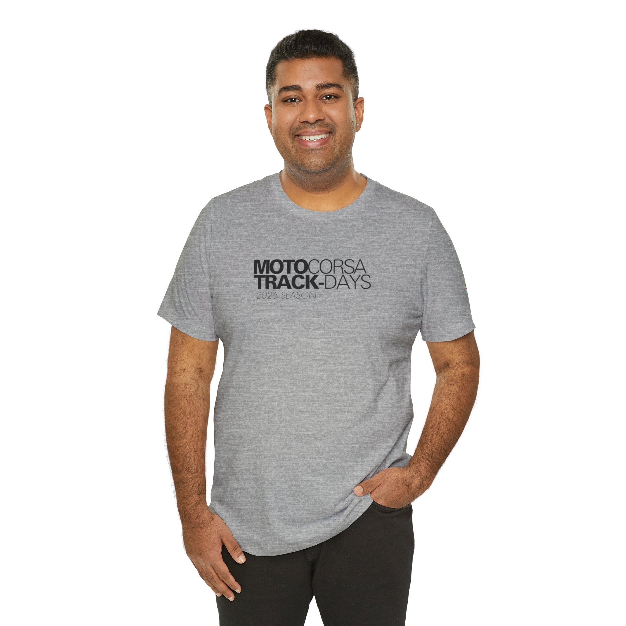 2026 MotoCorsa Track Days Tee — Black Lettering