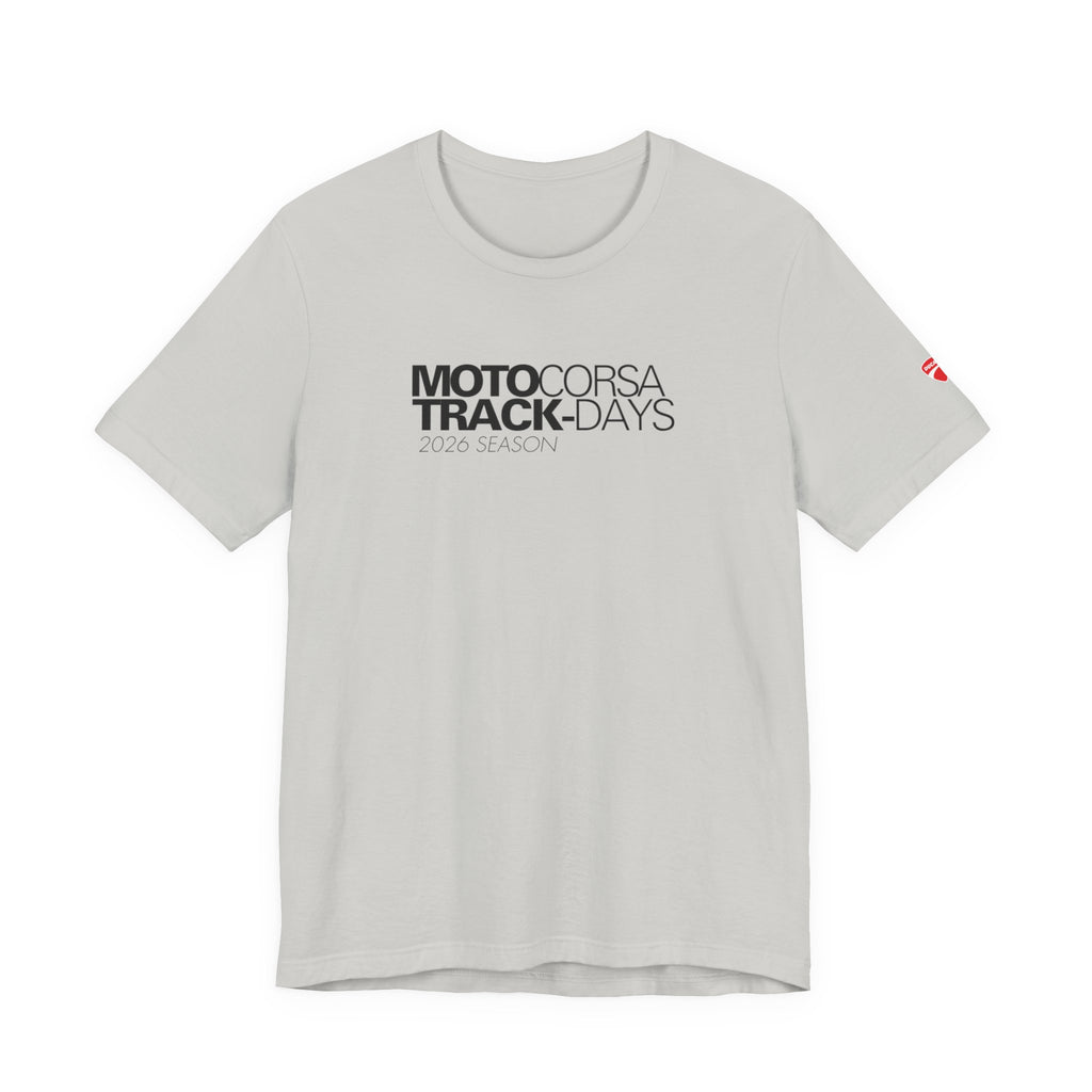 2026 MotoCorsa Track Days Tee — Black Lettering