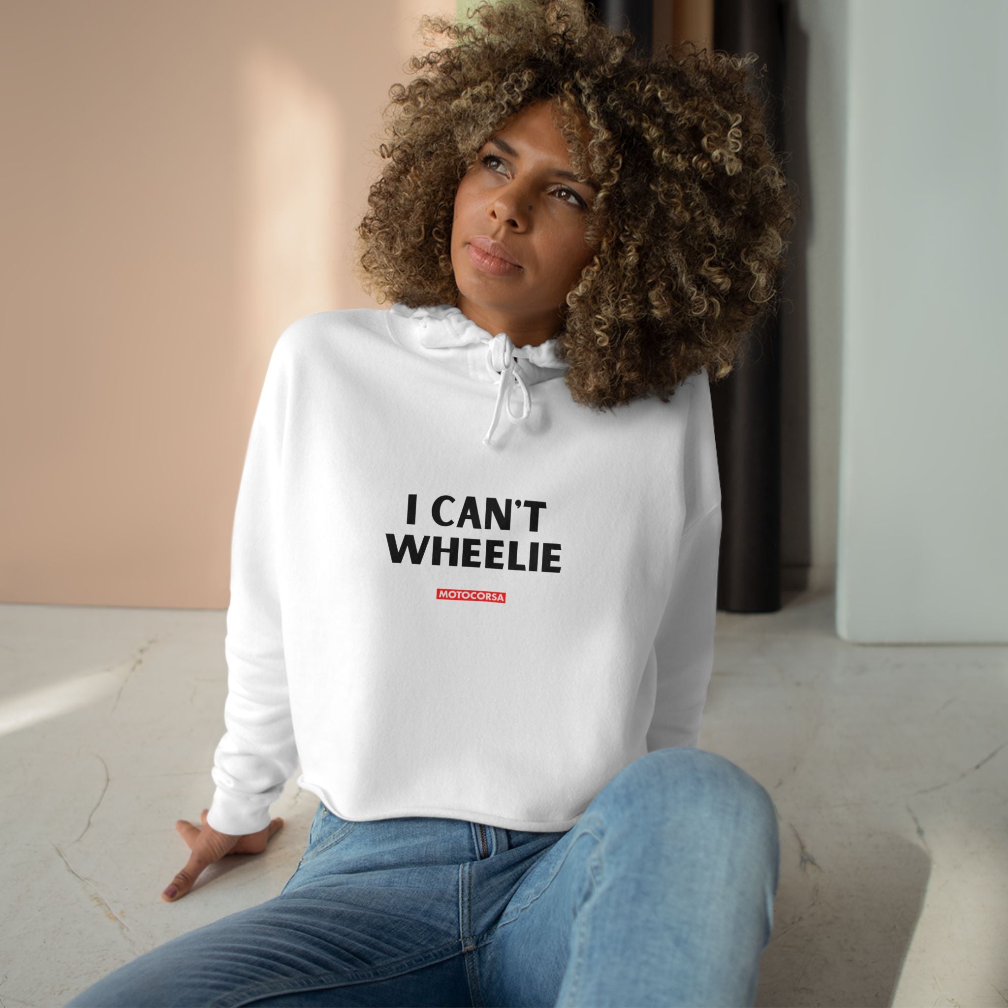 I CAN'T WHEELIE" - Crop Hoodie