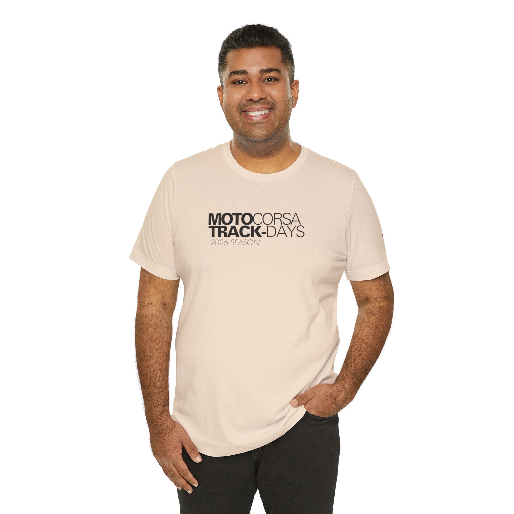 2026 MotoCorsa Track Days Tee — Black Lettering