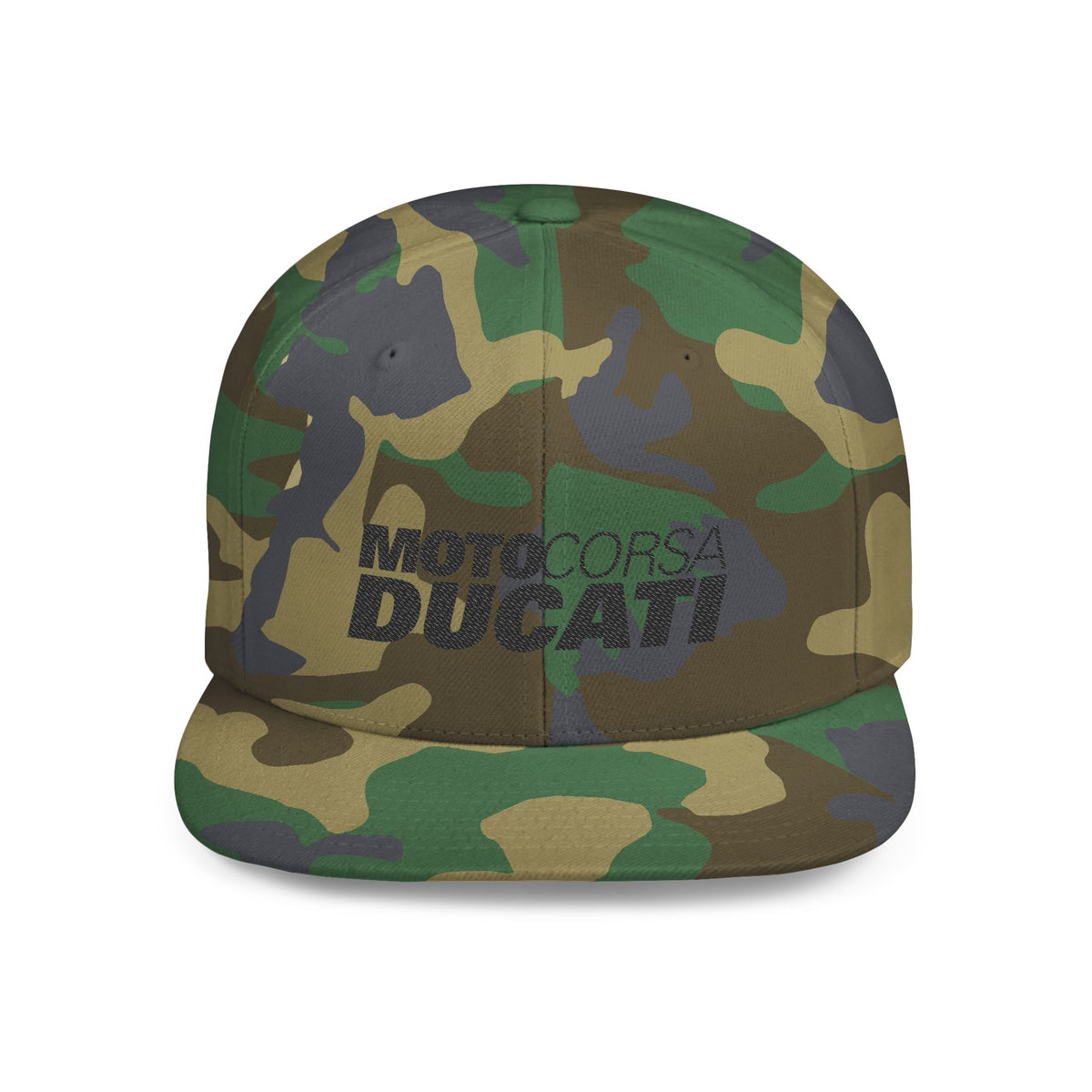 Ducati MotoCorsa Flat Bill Snapback  —  Embroidered Snapback