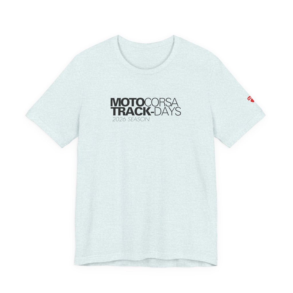 2026 MotoCorsa Track Days Tee — Black Lettering
