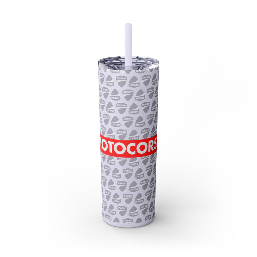 Skinny 20oz Tumbler with Straw — MotoCore Logo Pattern