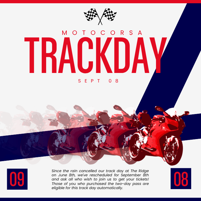 Track Day : September 8, 2026 : The Ridge Motorsports Park