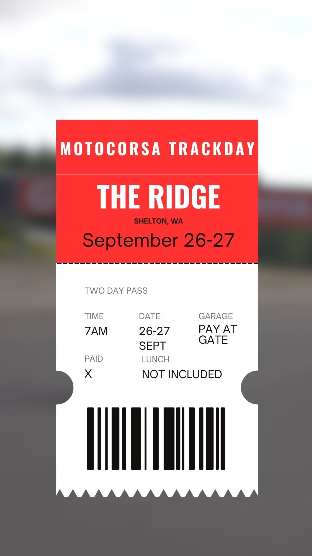 The Ridge Trackday - September 26-27 - MotoCorsa